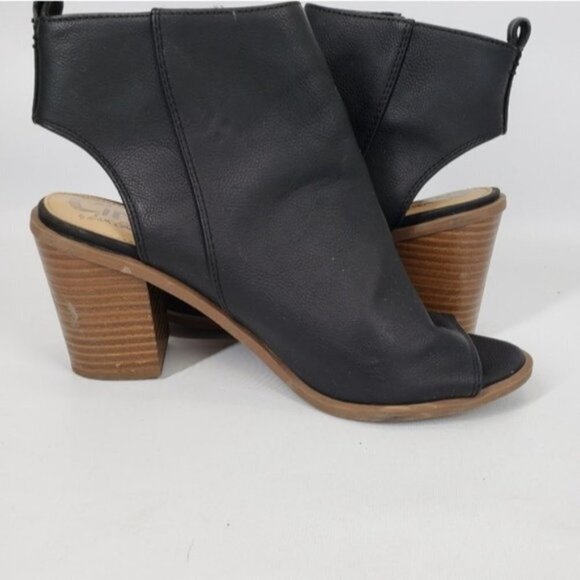 Circus Sam Edelman Kammi Black Peep Toe Ankle Bootie Open back Size 7.5 - Picture 9 of 16